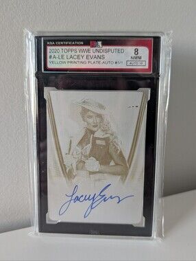 1/1 Lacey Evans Printing Plate 2020 Topps WWE Undisputed Graded 8 Auto 10 NMMT